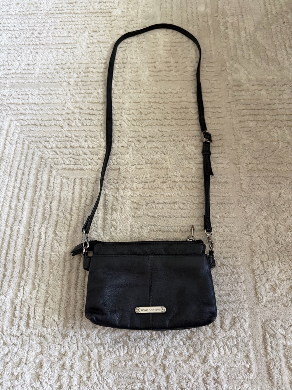 Joelle Hawkens Black Leather Crossbody Bag